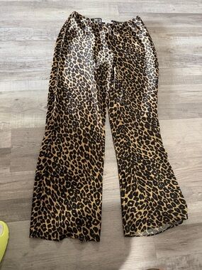 Reformation Black and Tan Leopard Print Pants